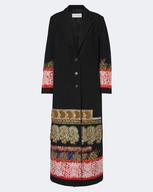 Dries Van Noten Embellished Wool Coat - Black