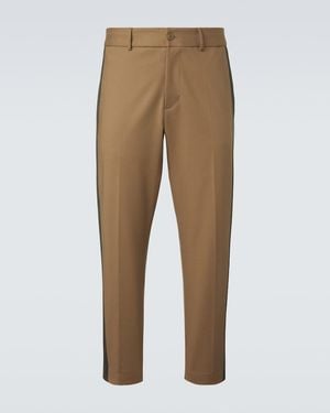 Moncler Cotton-Blend Straight Trousers - Natural