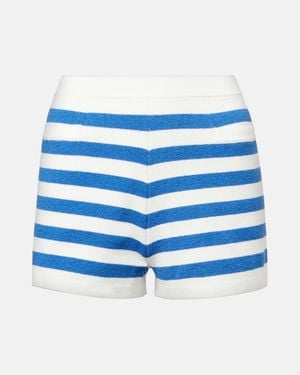 Posse Ari High-Rise Striped Shorts - Blue