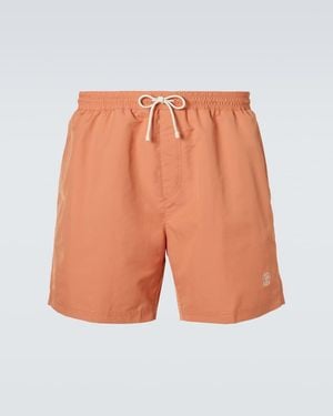 Brunello Cucinelli Logo Swim Trunks - Orange