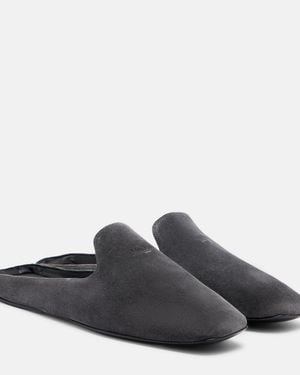 Max Mara Logo Suede Mules - Black