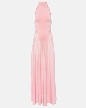 Alaïa Turtleneck Maxi Dress - Pink