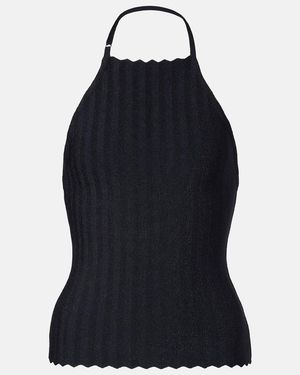 Jacquemus Tablier Knitted Halterneck Top - Black
