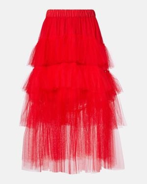 Simone Rocha Tiered Tulle Midi Skirt