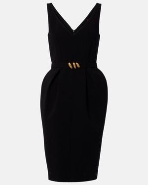 Max Mara Belted Cady Midi Dress - Black