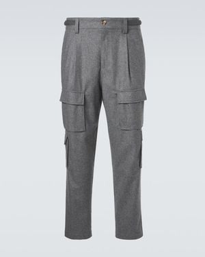 Brunello Cucinelli Virgin Wool Cargo Trousers - Grey