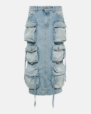 The Attico Cargo Midi Skirt - Blue