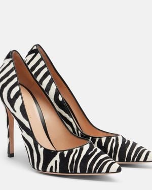 Gianvito Rossi Gianvito Zebra-Print Calf Hair Pumps - Black