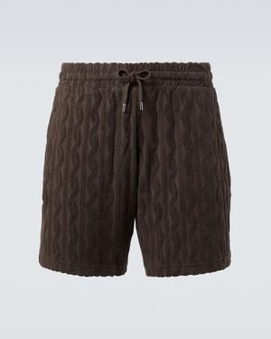 Frescobol Carioca Augusto Cotton Jacquard Shorts - Black