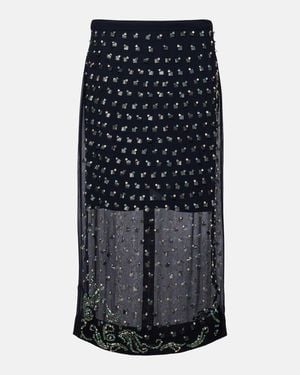 Dries Van Noten Embellished Midi Skirt - Black