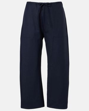 Leset Jane Wool-Blend Wide-Leg Pants - Blue