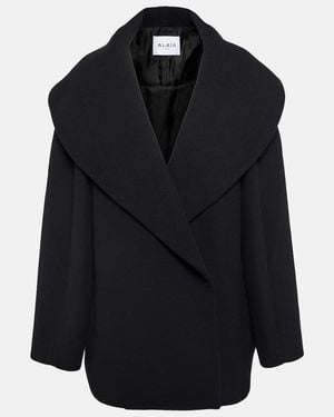 Alaïa Mantel Cocoon Aus Schurwolle - Schwarz