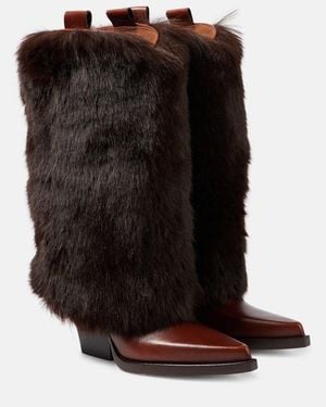 Paris Texas Leather Knee-High Boots - Black