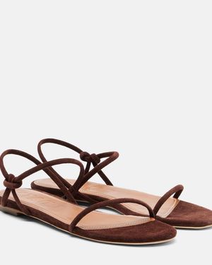 STAUD Sandalen Laurel Aus Veloursleder - Braun