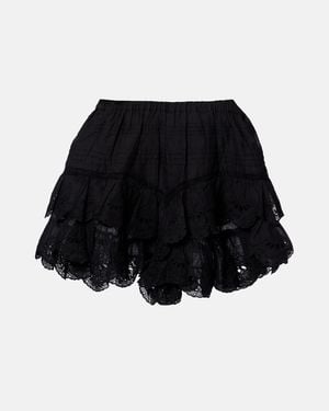 Isabel Marant Jocadia Floral Lace Shorts - Black