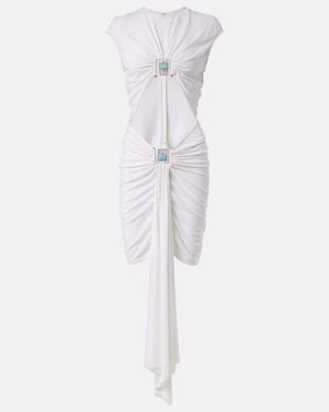 Christopher Esber Cutout Gathered Jersey Minidress - White