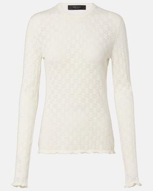 Gucci Gg Cotton-Blend Devore T-Shirt - White