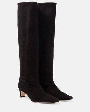 STAUD Wally Suede Knee-High Boots - Black