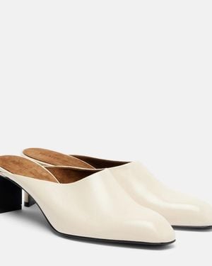 KHAITE Colt 50 Leather Mules - White