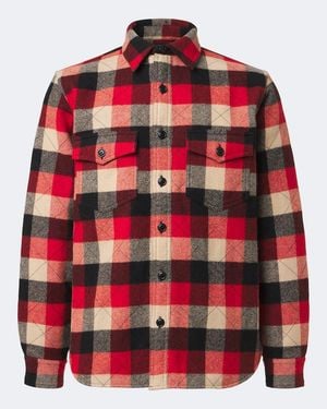 RRL Padded Plaid Wool Twill Overshirt - Red
