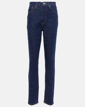 RE/DONE Super High Drainpipe Slim Jeans - Blue