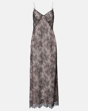 Blumarine Rebrode Lace Midi Dress - Grey
