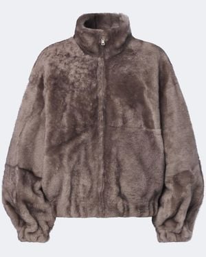 Nour Hammour Cortina Shearling Jacket - Brown