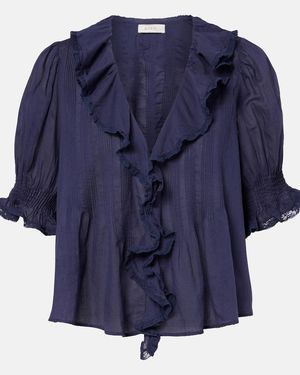 Doen Henri Cotton Voile Top - Blue
