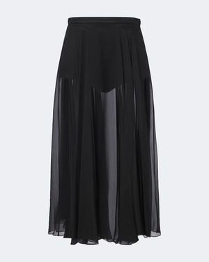 Dolce & Gabbana Midirock Aus Seidenchiffon - Schwarz