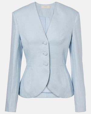 Faithfull the Brand Zeta Linen Blazer - Blue