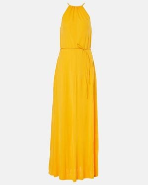 Proenza Schouler Label Lenny Belted Jersey Maxi Dress - Yellow
