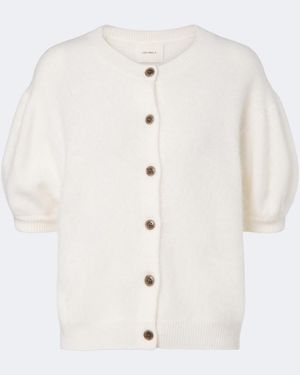 Lisa Yang Lucianne Brushed Cashmere Cardigan - White