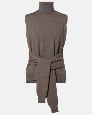 Rohe Layered Wool And Cashmere-Blend Top - Brown