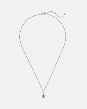 STONE AND STRAND Bonbon 14Kt Pendant Necklace With Emerald - Metallic