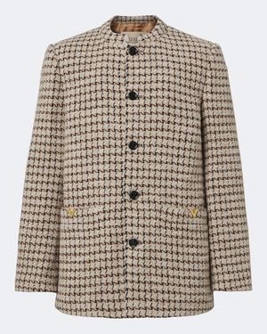 Valentino Blazer Aus Einem Woll- Und Seidengemisch - Braun