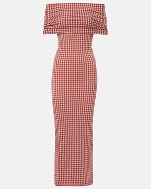 Alaïa Vichy Knit Dress - Red