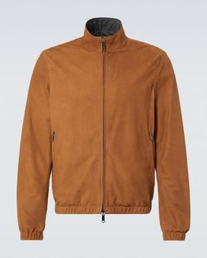 ZEGNA Reversible Leather Blouson - Brown