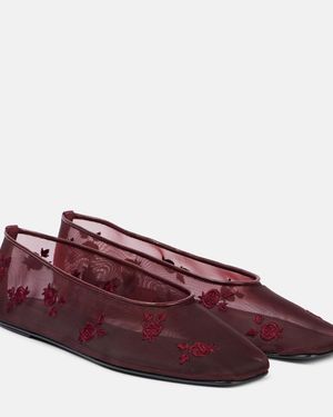 Magda Butrym Embroidered Mesh Ballet Flats