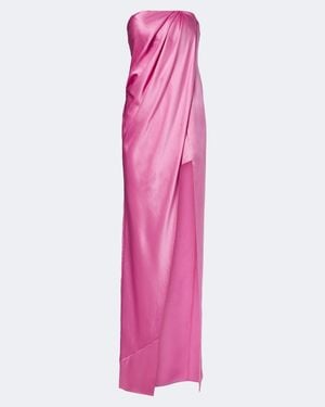 The Sei Traegerloses Langes Kleid Aus Seidensatin - Pink