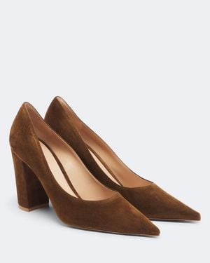 Gianvito Rossi Piper Suede Court Shoes - Brown