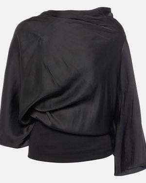 Rick Owens Cylinder Draped Jersey Top - Black