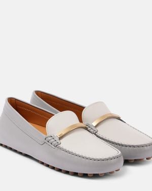 Tod's Gommini Leather Driving Shoes - White