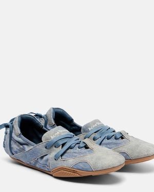 Acne Studios Trompe L'Oil Leather Flats - Blue