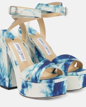 Jimmy Choo Gaia 140 Platform Sandals - Blue