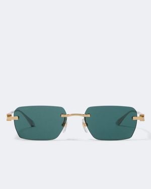 Cartier Signature C Rectangular Sunglasses - Green