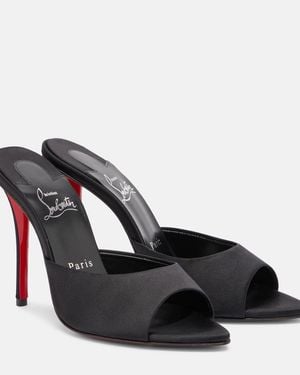 Christian Louboutin Miss Z 100 Crepe Satin Mules - Black