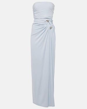 Jonathan Simkhai Emma Draped Jersey Bustier Gown - White