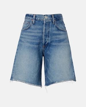 Agolde Bermudas Indra De Denim - Azul
