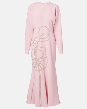 Costarellos Avenna Embellished Crepe Midi Dress - Pink