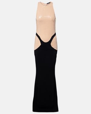 Mugler Re/Edit Robe Aus Crepe Mit Pailletten - Schwarz